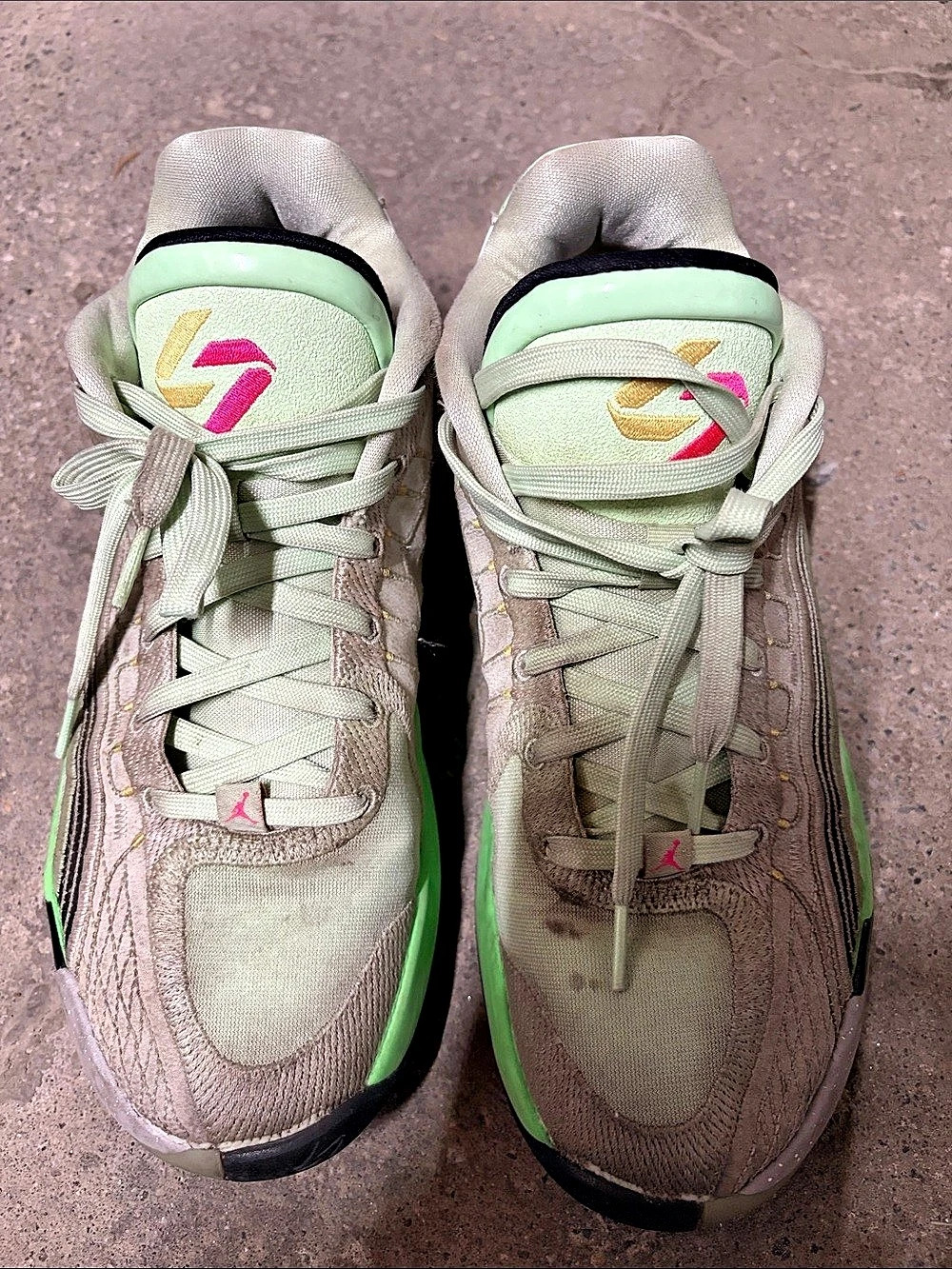 Nike Jordan Green & White Athletic Shoes